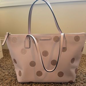 Kate Spade Pink Glitter Polka Dot Tote
